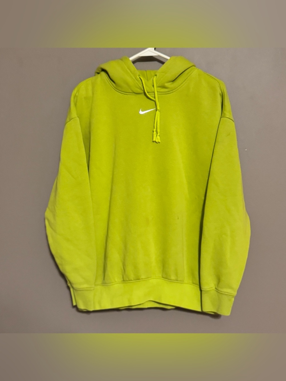 Nike Phoenix Fleece Oversized Hoodie Sweatshirt 
Neon Yellow Green Women’s Small